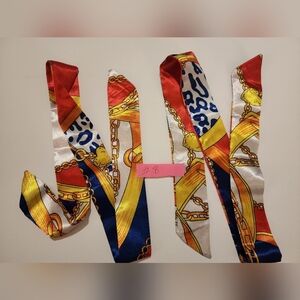 #8 Twilly Colorful Silk Scarf with Chain Print